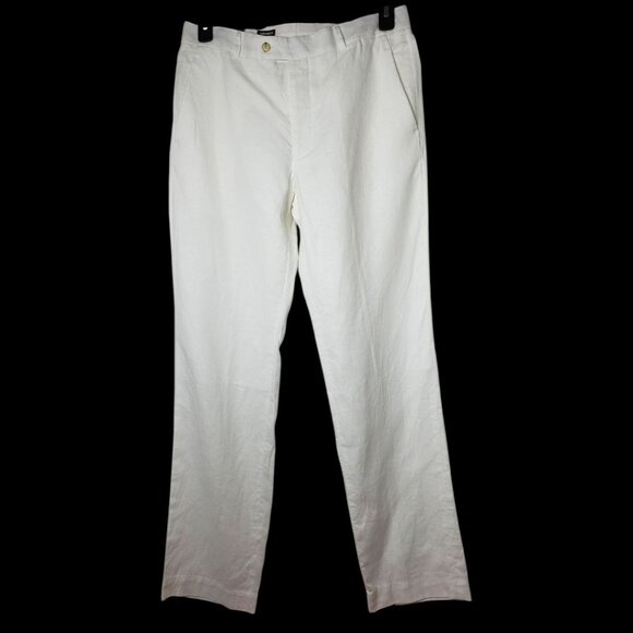 Michael Kors Mens Greenwich Linen Blend Pants White Size 32 - Picture 4 of 16